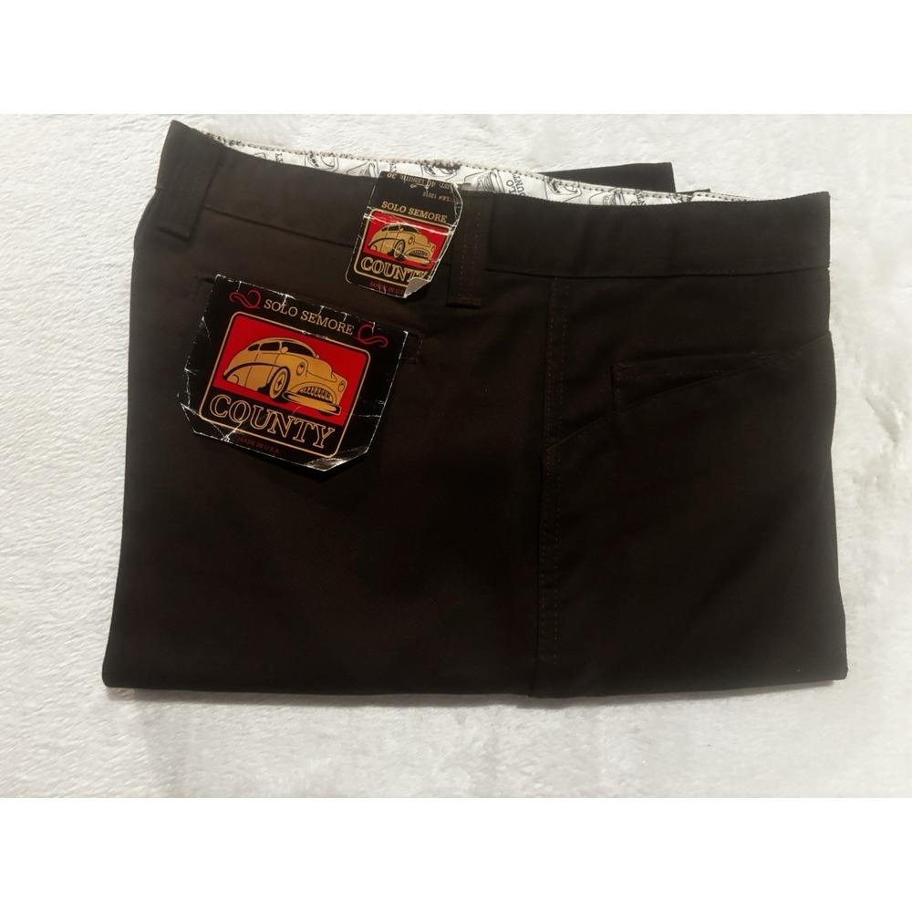 NEW Vintage Solo Semore County Men 40 Brown Denim Straight Leg 90s Y2K Deadstock